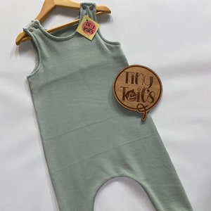 Sea Mist Green Waffle Knit Toddler Romper Jumpsuit Size 2