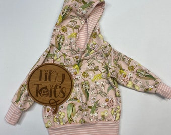 May Gibbs Gum Nut Baby Australian Pink Wattle Blossom Floral Hoodie