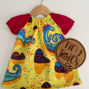 Lochness Monster Magical Mythical Unicorn Cotton Baby Dress 3-6 months