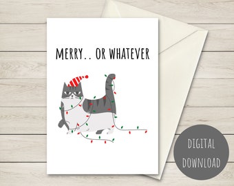Printable Funny Christmas Card, Funny Christmas Card, Funny Cat ...