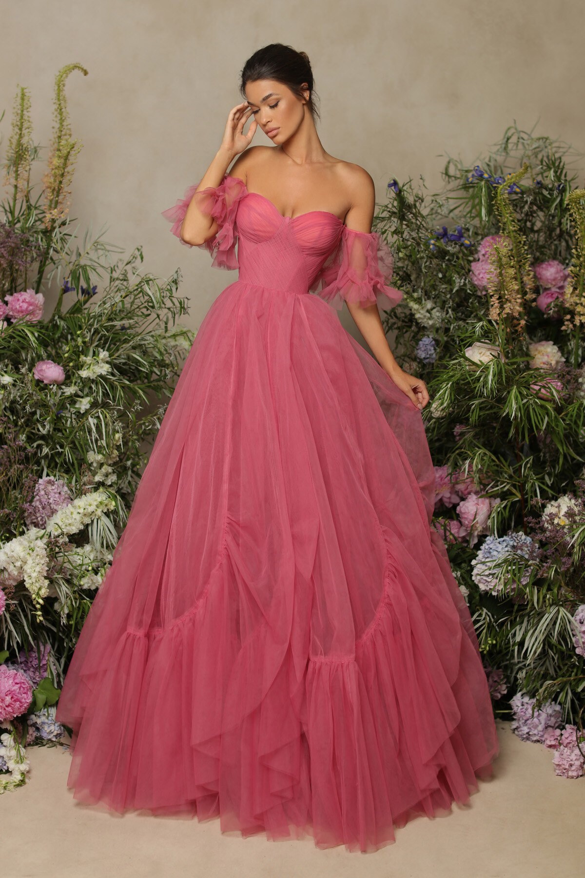 Long Dark Pink Dress - Etsy