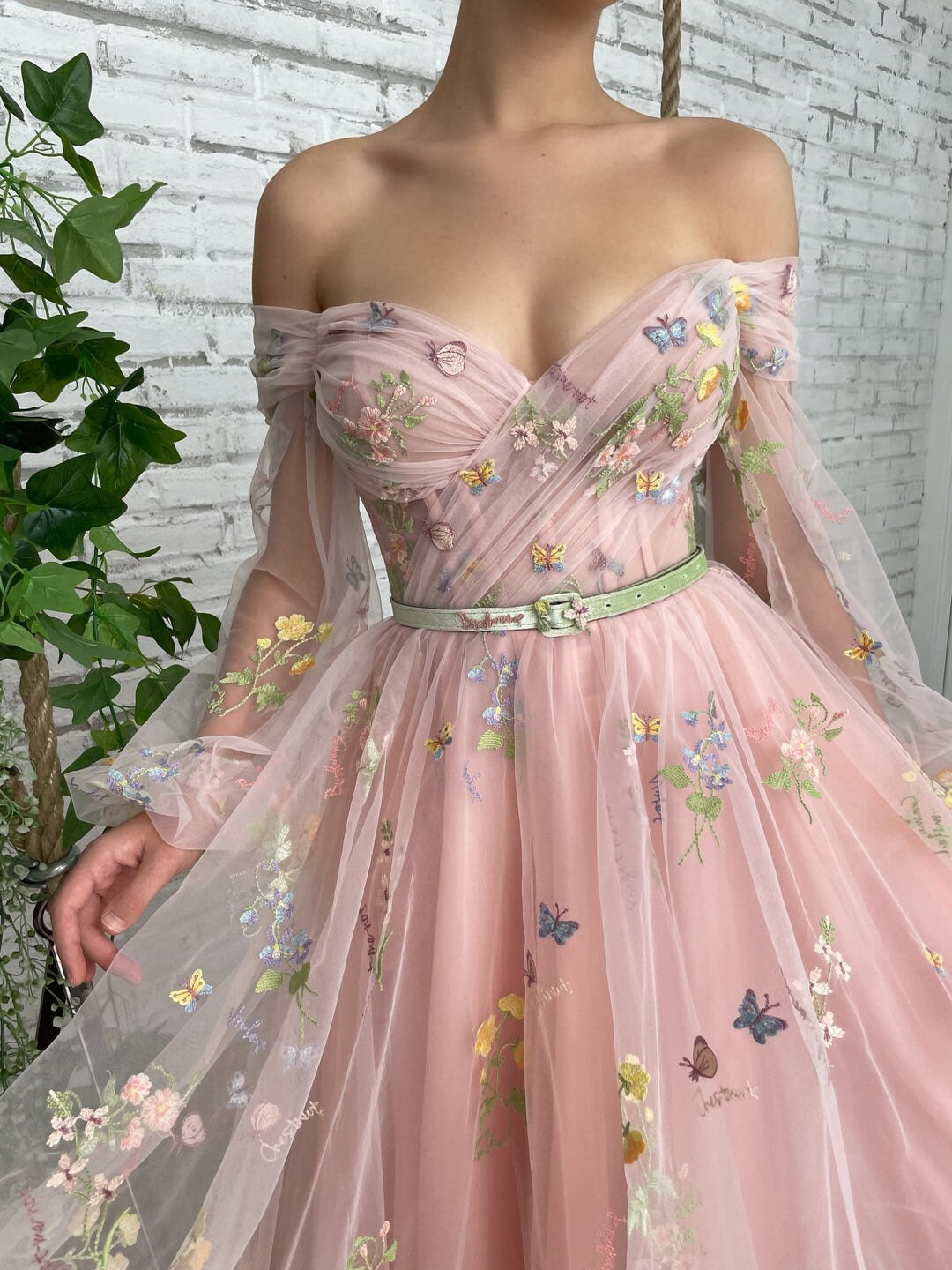 Light Pale Baby Pink Formal Dress off the Shoulder Tulle - Etsy