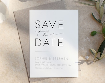 ODITE Save the Date Invitation Template, Minimalist Save the Date, Save the Date Cards Editable Template, Printable Invitation Template