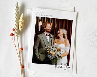 HERA Wedding Thank You Card with Photo, Personalised Wedding Thank You Card, Photo Thank You Card Wedding, Wedding Photo Card, Wedding Card