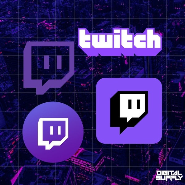 4 Social Media Network Twitch Icons Gamer Streamer Digitale Download