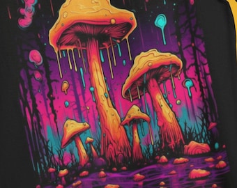 Trippy Mushroom T-Shirt - Psychedelic Fungi Tee - Magic Mushrooms, Stoner Fashion - Cotton