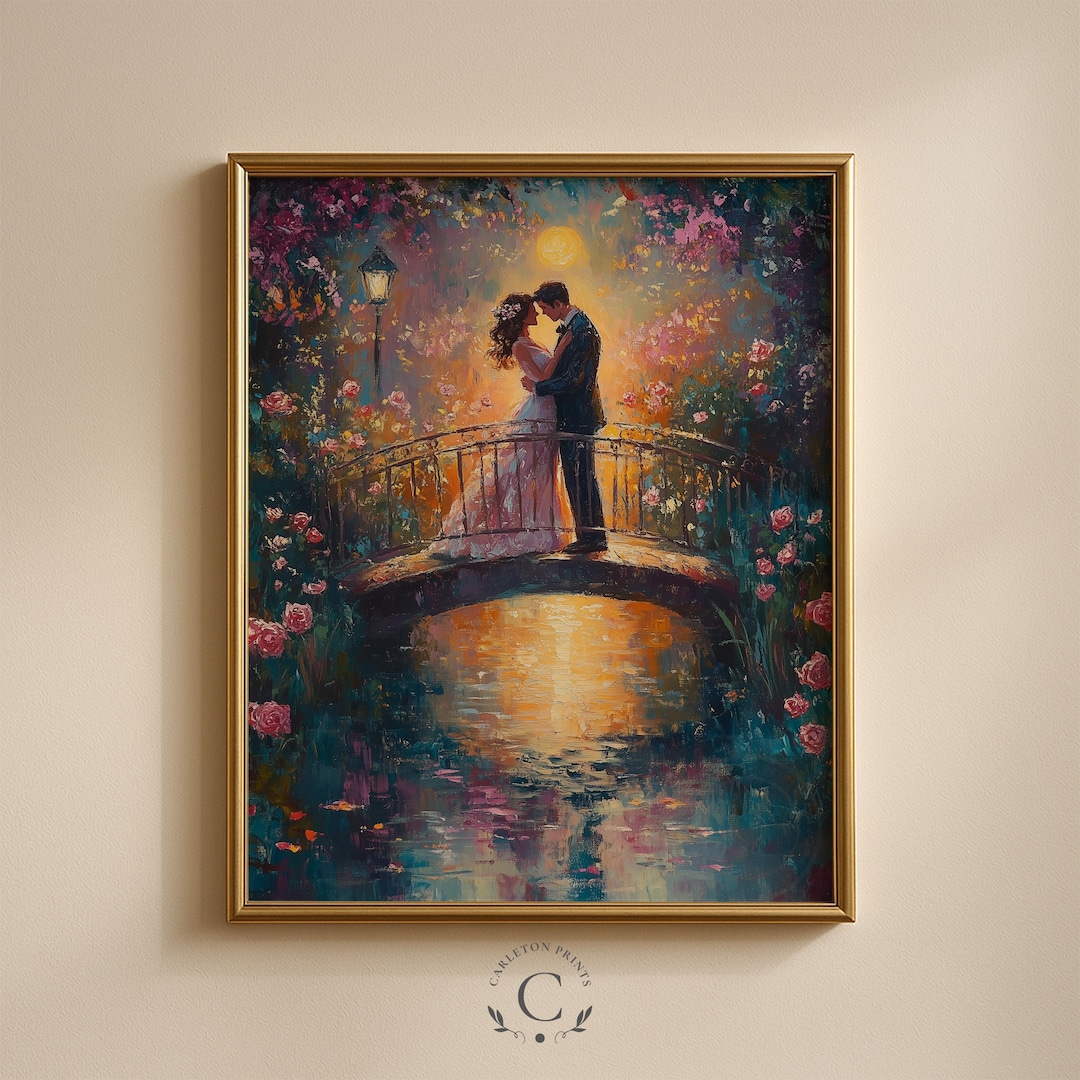 Romantic Couple Printable Wall Art - Valentine's Day Pastel Painting of ...