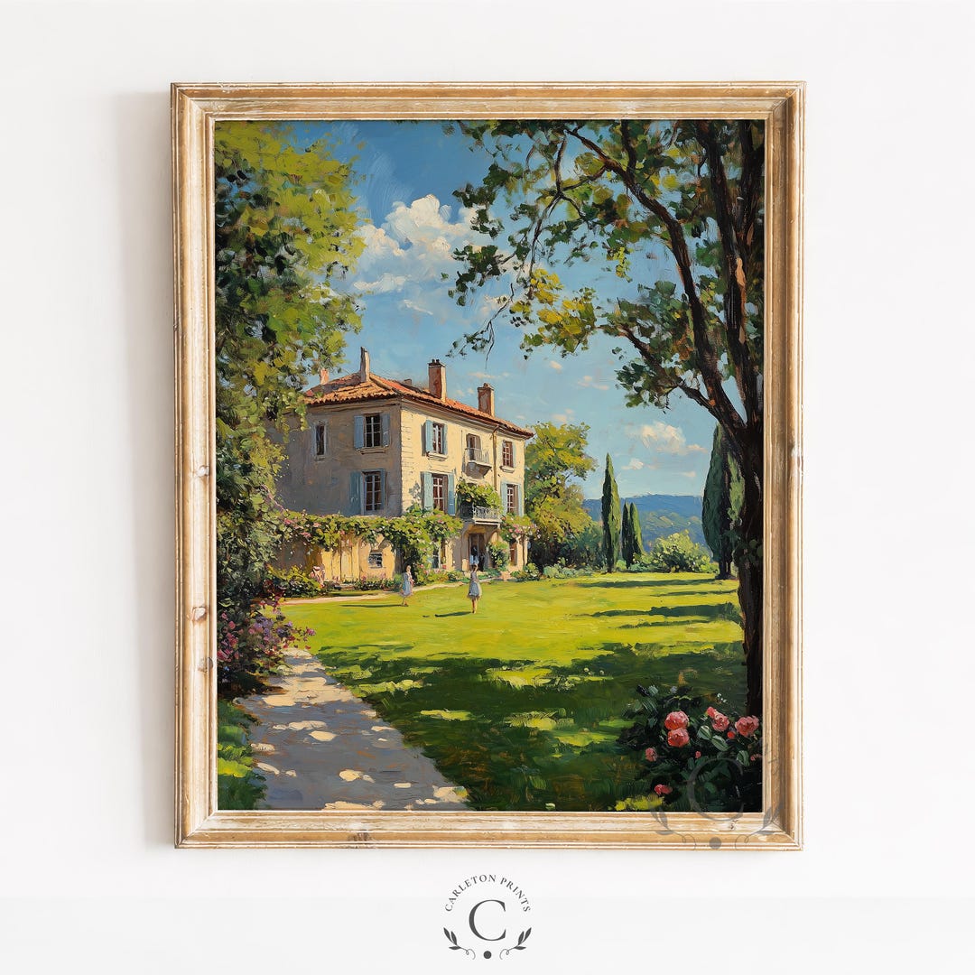 Vintage Summer Estate - Rustic Printable Wall Art, Sunlit Country House ...