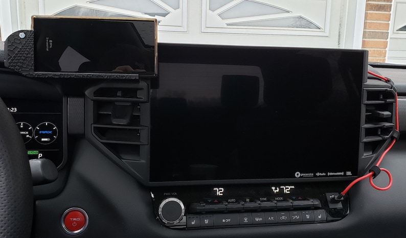 Toyota Tundra/Sequoia Phone Mount for 3rd Gen 2022/2023-Present with Charging Cable Clamp and Routing Clips, 3D Printed image 2