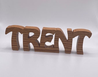 Nombre de madera, Nombre de escritorio personalizado, Nombre de madera cortado con sierra de calar, Nombre de madera, Nombre de madera personalizado