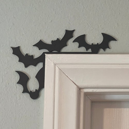 Décorations de porte d'Halloween, décoration de porte chauves-souris d'Halloween, décoration de porte d'Halloween, décoration de porte chat noir, décoration d'Halloween, squelette, sorcière