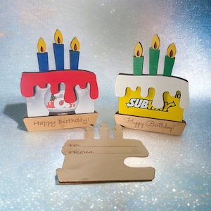 Gift Card Holder, Birthday Gift Card Holder, Personalized Gift Card Holder, Birthday Cake Gift Card Holder, Money Holder, Birthday Gift