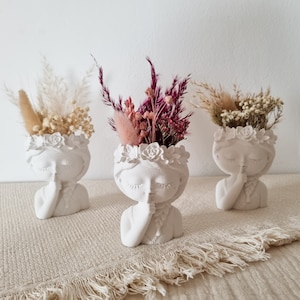 Little dream | flower girl | Hand cast decoration | flowerpot | dried flowers | dried flower decoration