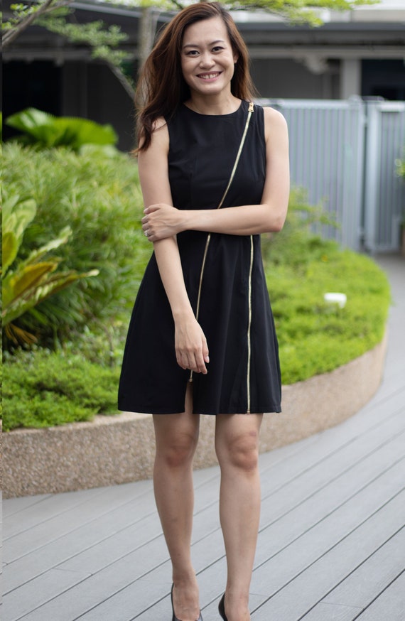 Petite casual store black dress