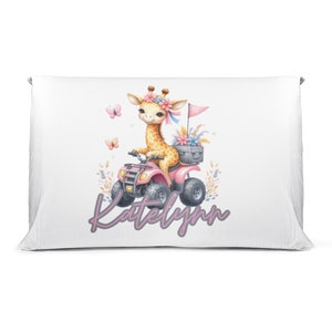 Personalized 20&quot;x30&quot; Pillowcase - Cute Giraffe Name Pillowcase - Giraffe Personalized Pillowcase