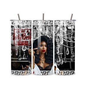 Just a Lady Boss Building an Empire Tumbler | Tumbler |Glam Diva Travel Coffee Tumbler| Fashionista | Skinny Tumbler with Straw 20oz