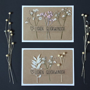 Geburtstagskarte mit Trockenblumen