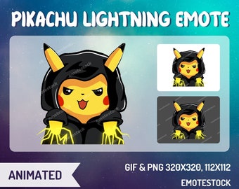 Pikachu Lightning Emote animado / Pokemon Emote / Twitch Emote / Streaming animado Emote / Discord Emote