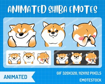 Emotes animados de Shiba Inu / Emotes de memes de Twitch / Emotes de perros de Twitch / Emotes animados / Emotes de animales / Animación de Twitch / Gráficos para transmisiones