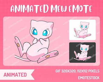 Mew Emote animado / Pokemon Emote / Twitch Emote animado / Emote de transmisión animado / Discord Emote / Twitch Emote / Emotes animados