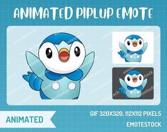 Animado Piplup Emote / Pokemon Emote / Twitch Emote animado / Streaming animado Emote / Discord Emote / Twitch Emote