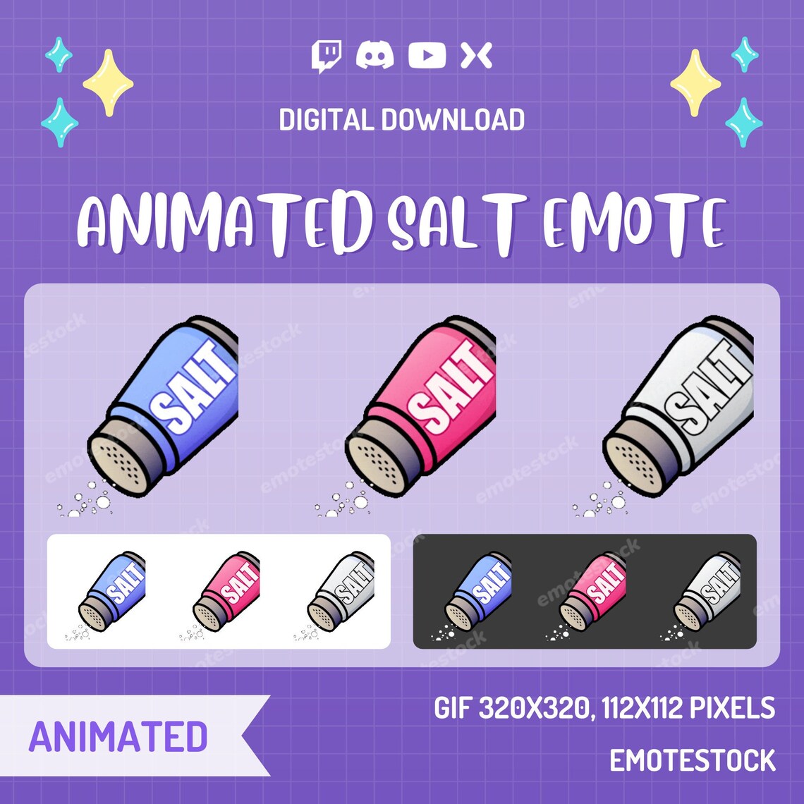 Animated Salt Shaker Emotes Twitch Emotes Discord Emotes Etsy