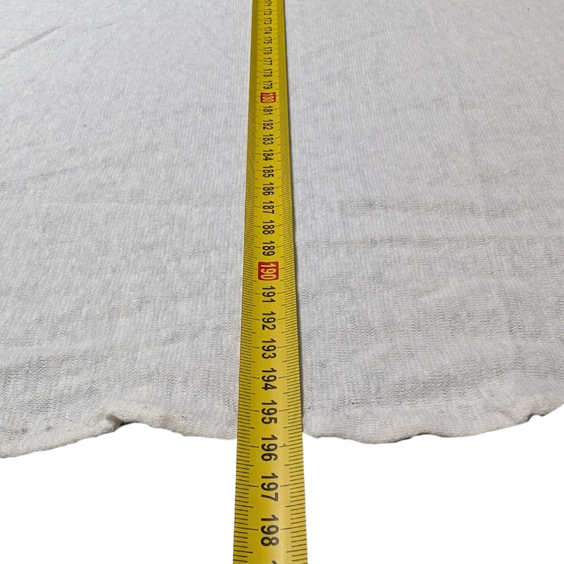 190 cm wide hemp cotton jersey fabric measured with tape measure