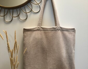 Beige velvet totebag