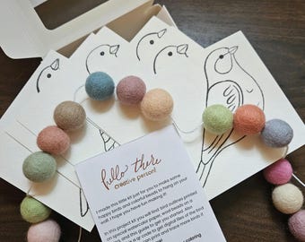 Watercolor Bird Garland Craft Kit – Hand-Drawn Art Project for Kids and Adults