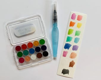 Add - on beginner watercolors and water brush set