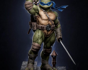 Leonardo 3D printed & Painted fan-art statue