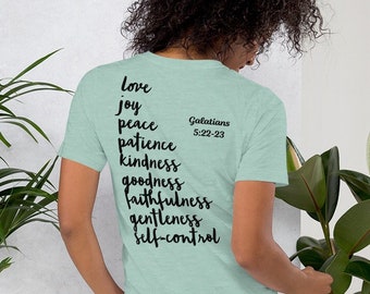 Womens Christian Tshirt Bibel Vers Shirt für Frauen Frucht des Geistes Schrift T-Shirt Galations 5: 22-23