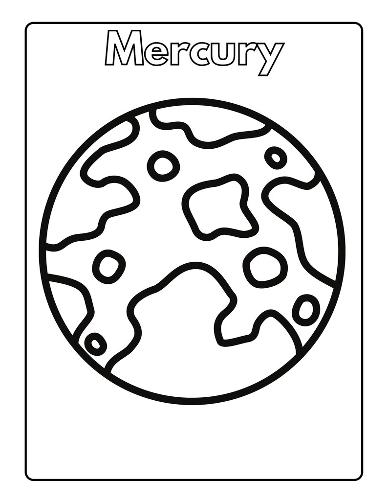 Childrens Coloring Book Solar System Printable Solar System Planets