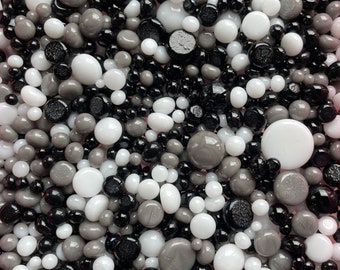 96 COE Oceanside Glass Fusing Dots Frit Balls Stormy Sky Opal Mix 1 Ounce