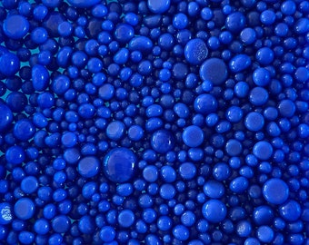 96 COE Oceanside Glass Fusing Dots Frit Balls Blue Opal 1 Ounce