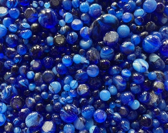 90 COE Bullseye Glass Fusing Dots Frit Balls Blue white Opal Blend 1 Ounce