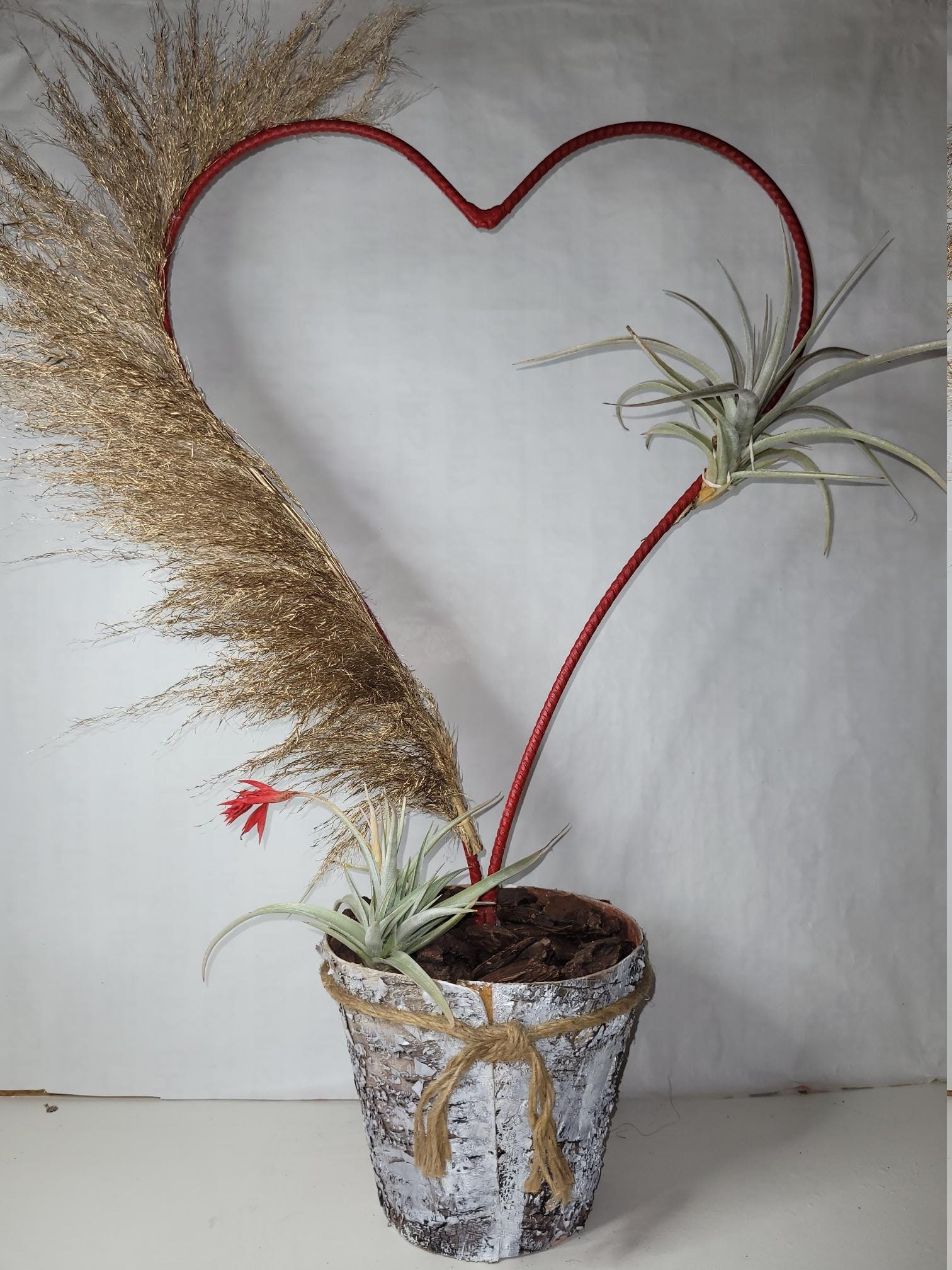 Idée Cadeau Création Originale Florale Unique Cœur Rouge