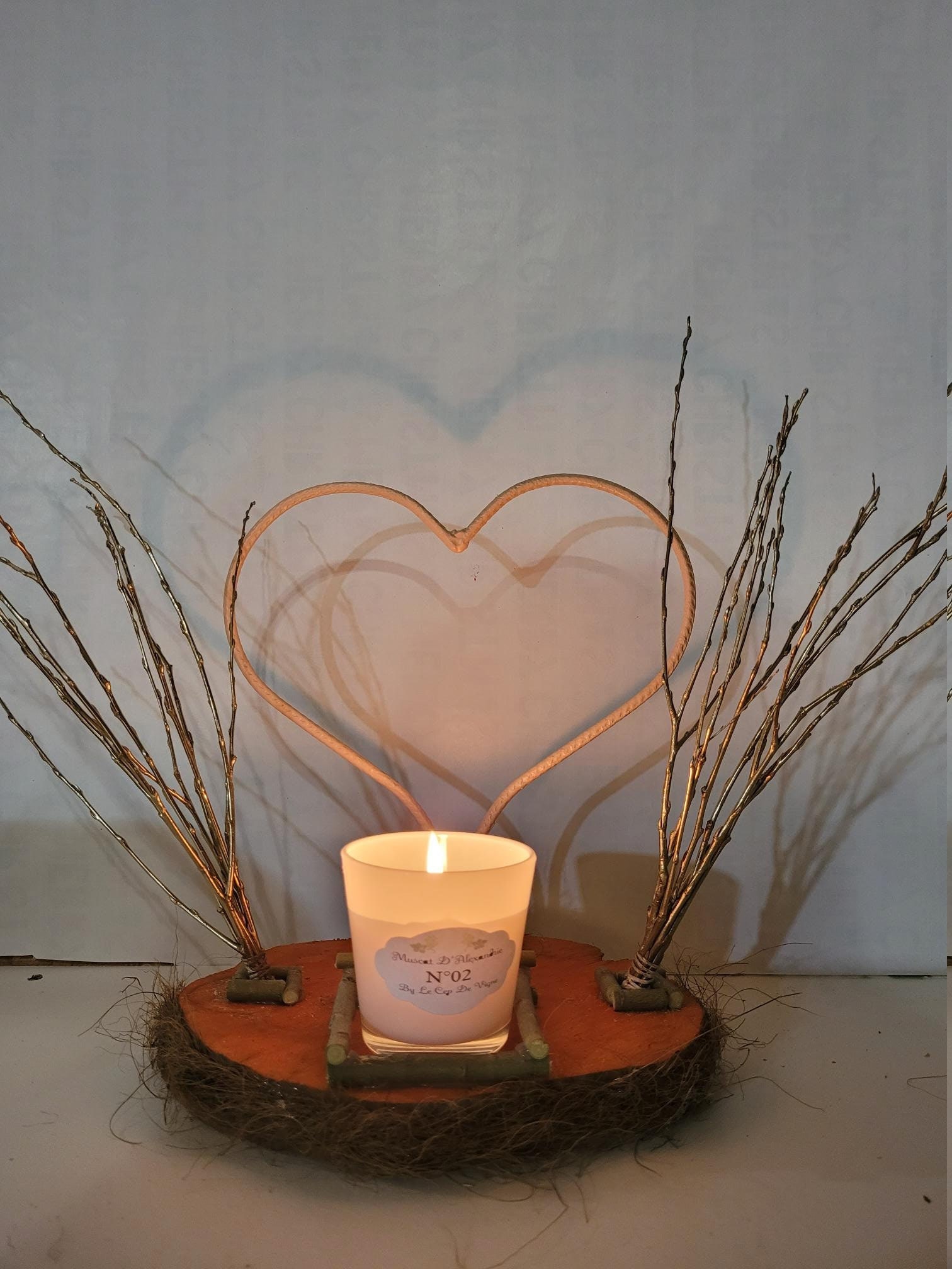 Composition Naturelle Bougeoir avec Bougie