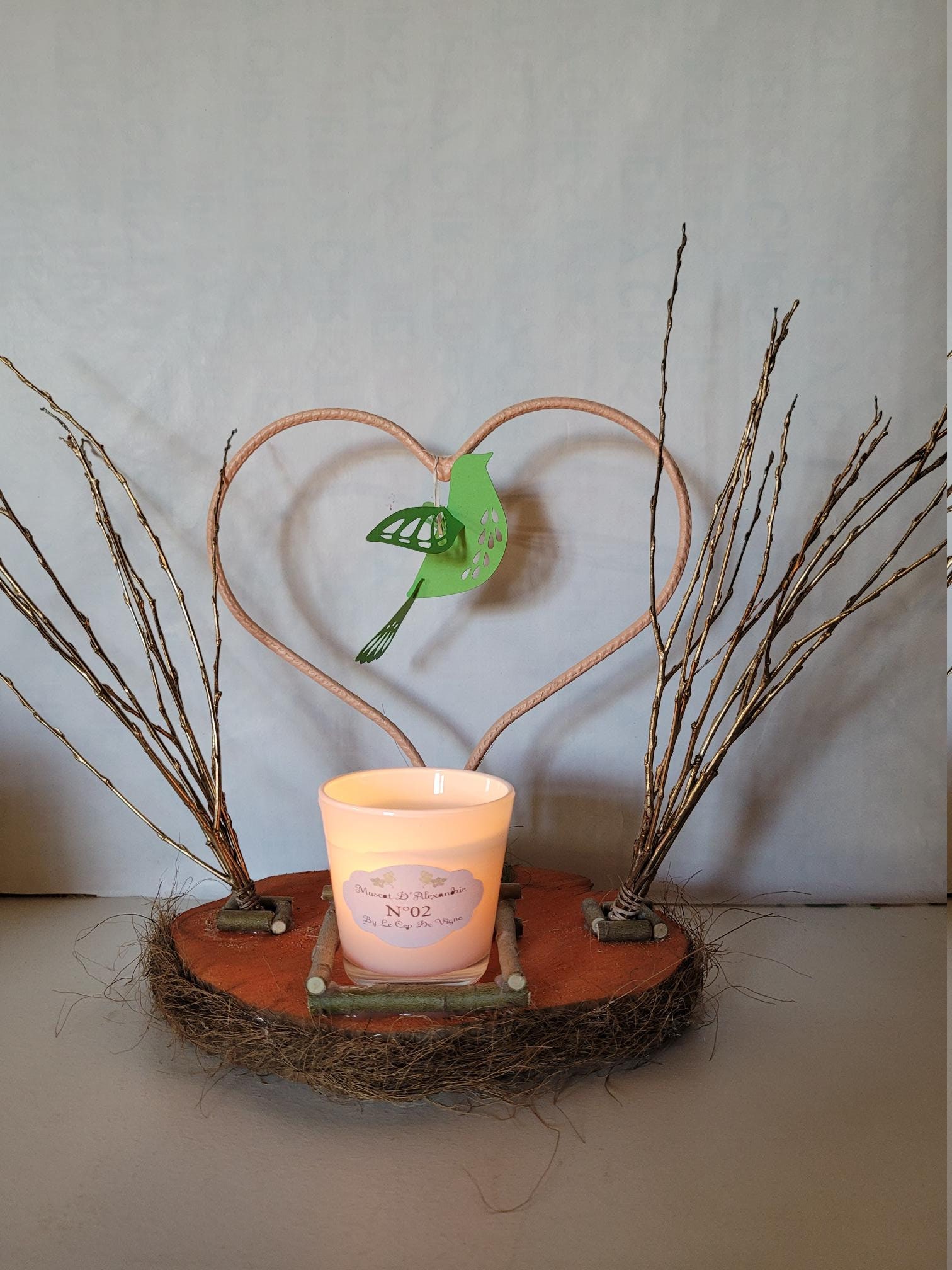 Composition Bougeoir avec Oiseau 3D