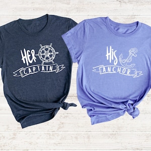 Her Captain His Anchor Couple Shirts, Cruise Couples Matching Shirts, Funny Couple Shirt, Valentines Day Gifts, Vacation Matching Shirts
