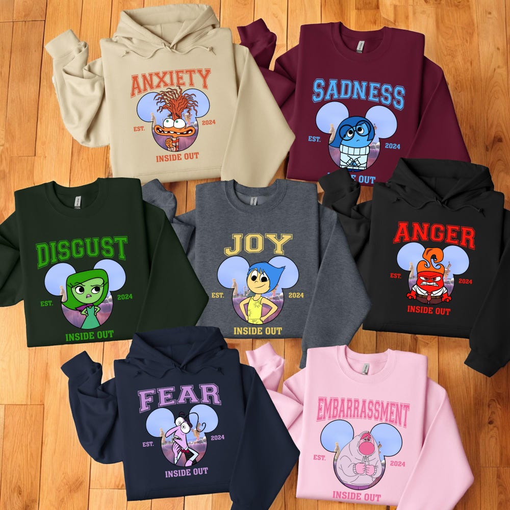 Disney Inside Out Sweatshirts, Inside Out Characters Hoodie, Matching Disney Sweatshirts, Family Matching Hoodies, Disney Kids Sweater New Fashion