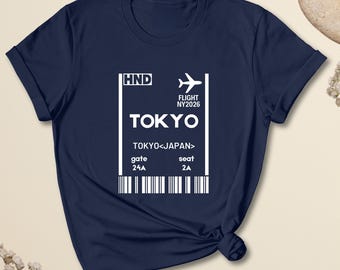 Tokyo Boarding Pass T-Shirt, Japan Vacation Tee