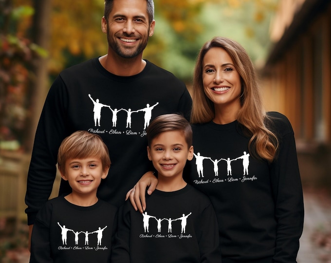 Custom Family Name Sweatshirt, Matching Personalized Hoodie