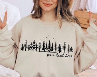 Personalized Camping Hoodie, Adventure Mountain Camp Sweatshirt