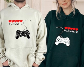 Gamer Couple Matching Hoodies, His and Hers Sweatshirt