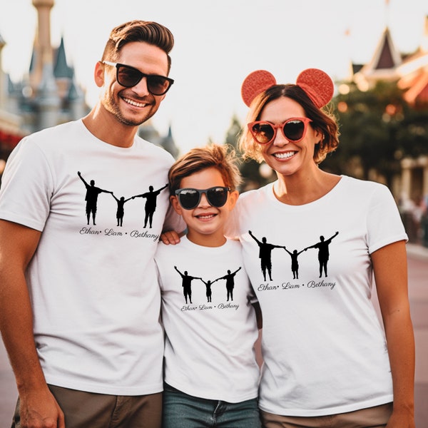Custom Family T-Shirt, Personalized Fathers Day Shirt, Matching Family Tee, Family Custom Name T-Shirt, Mom Dad And Child Shirt
