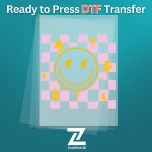 Checkered Smile DTF Transfers, DTF Transfers Ready For Press, Smiley Face Shirt Dtf Printing, Smiley Emoji Dtf Transfer, Cute Smiley Face