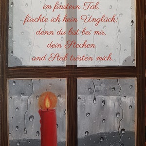 Postkarte "Kerze im Fenster" mit Bibeltext
