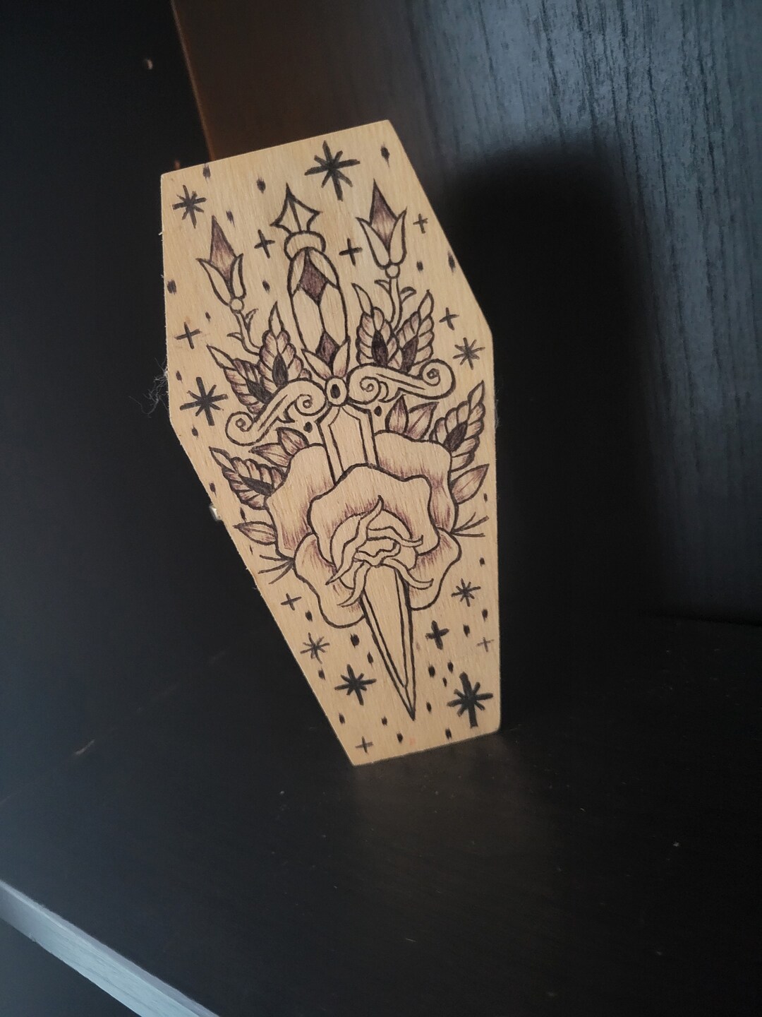 Traditional Dagger and Flower Coffin Box - Etsy