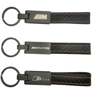 Stitched Carbon Fiber Keychains | BMW M // Mercedes-Benz AMG // S Line